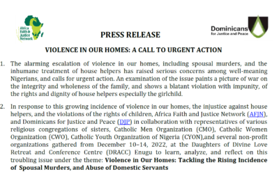 Nigeria Press Release – Violence in our Homes: A Call to Urgent Action