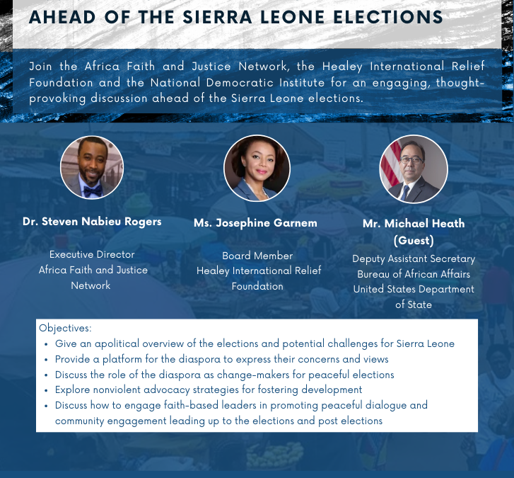 A Diaspora Roundtable with Deputy Assistant Secretary Michael Heath Ahead of the Sierra Leone Elections