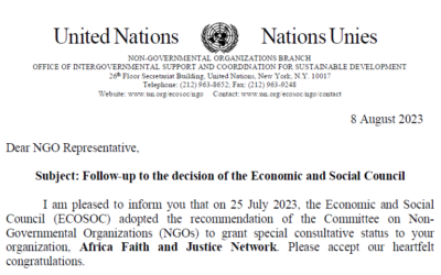 AFJN Receives ECOSOC Status at UN
