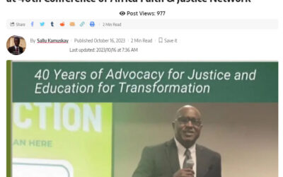 AFJN 40th Keynote Address by Kabba Featured in Salone Messenger
