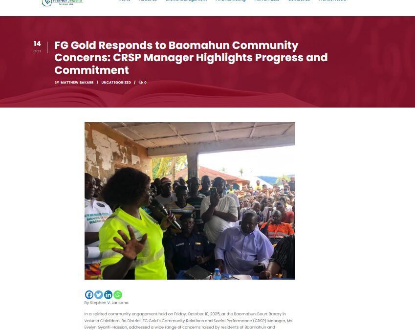In the News: Sierra Leone Stakeholders Meeting Featured in Primer Media Group Ltd.