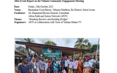 Community Voices and Corporate Accountability: After-Event Report on the Valunia Community Engagement Meeting in Sierra Leone